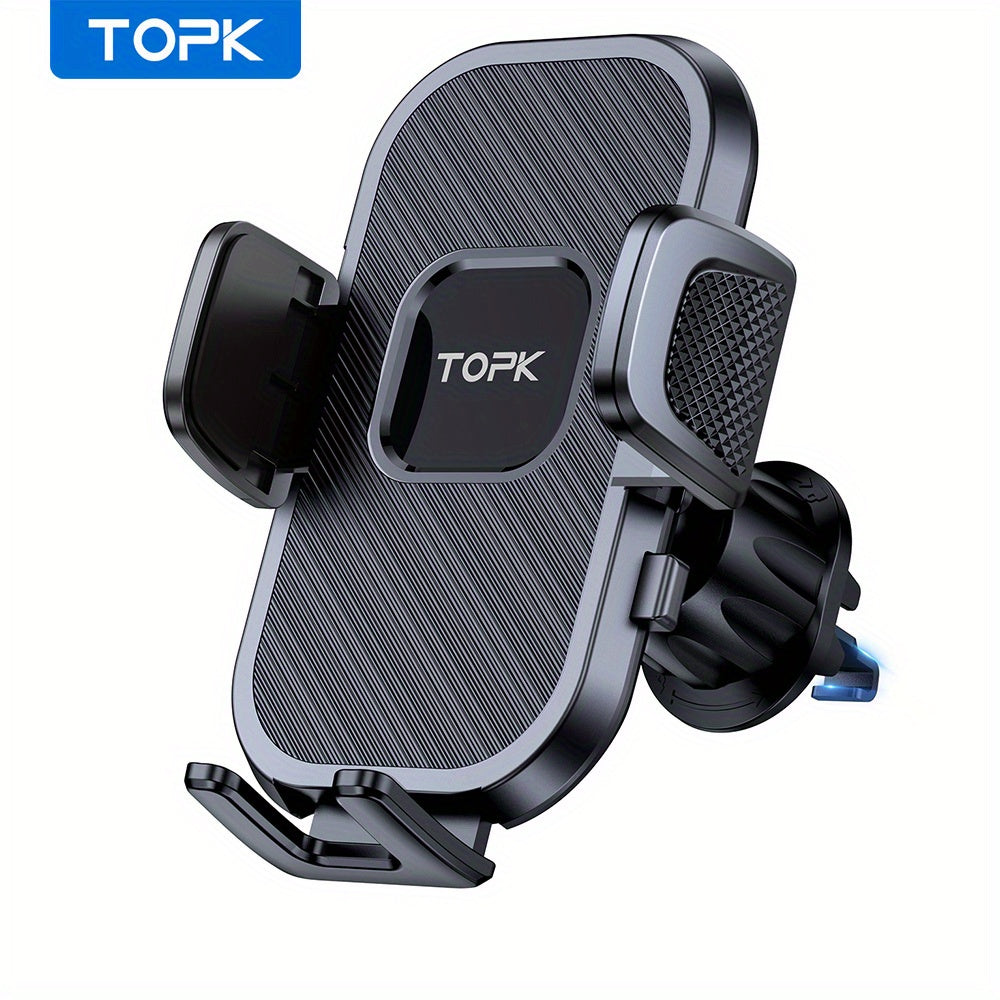 Soporte universal para teléfono de coche, agarre texturizado negro, ajustable en tablero y rejilla de ventilación compatible