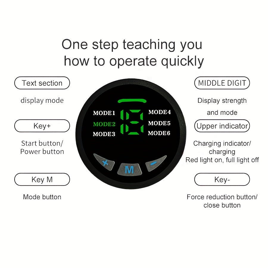 USB Charging Massage Belt for Abdomen and Muscle Stimulation with 6 Modes and 18 Intensities