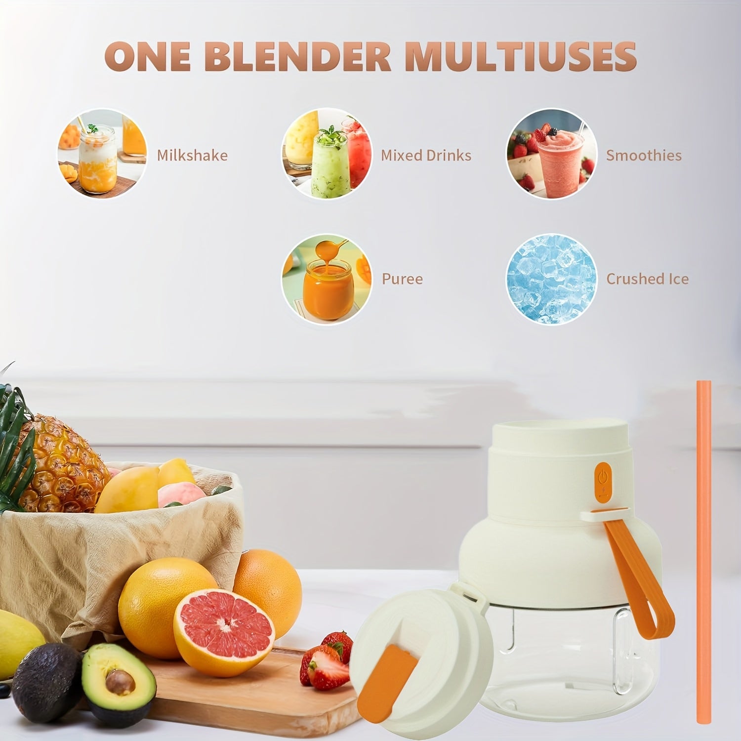 Portable Juicer Cup with 12-Blade System USB Rechargeable Compact and Versatile