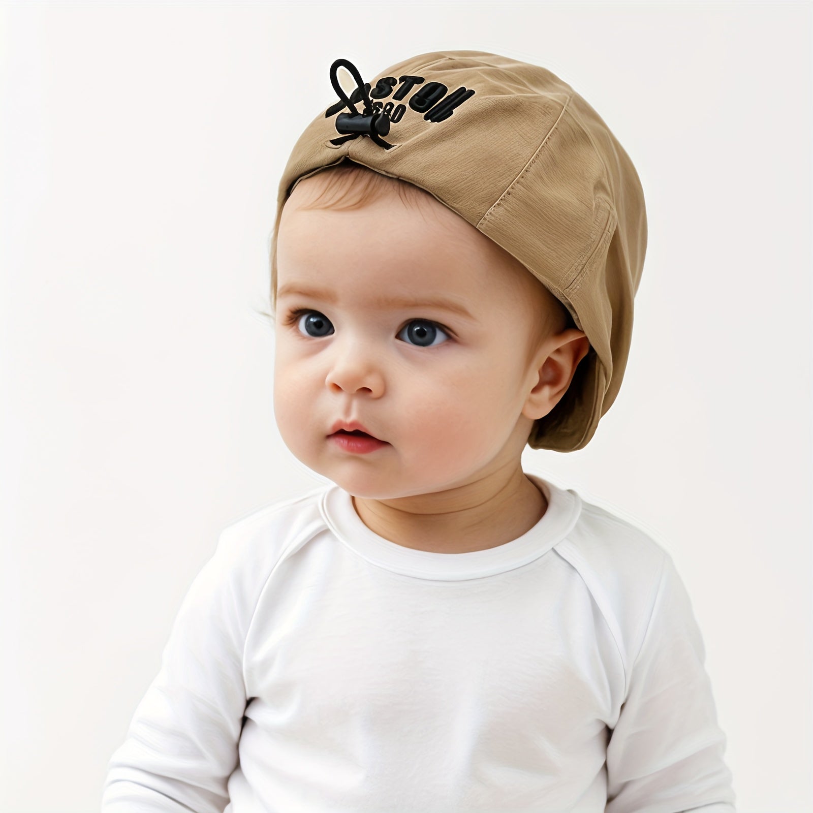 Kids' Adjustable Sun-Protective Beret Hat with Elastic Band for Outdoor Activities and Travel