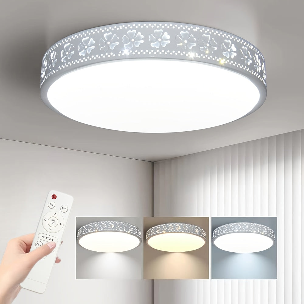 LED Ceiling Light with Remote Control Dimmable Adjustable Color Temperature 2700K-6400K for Indoor Bedrooms and Schools