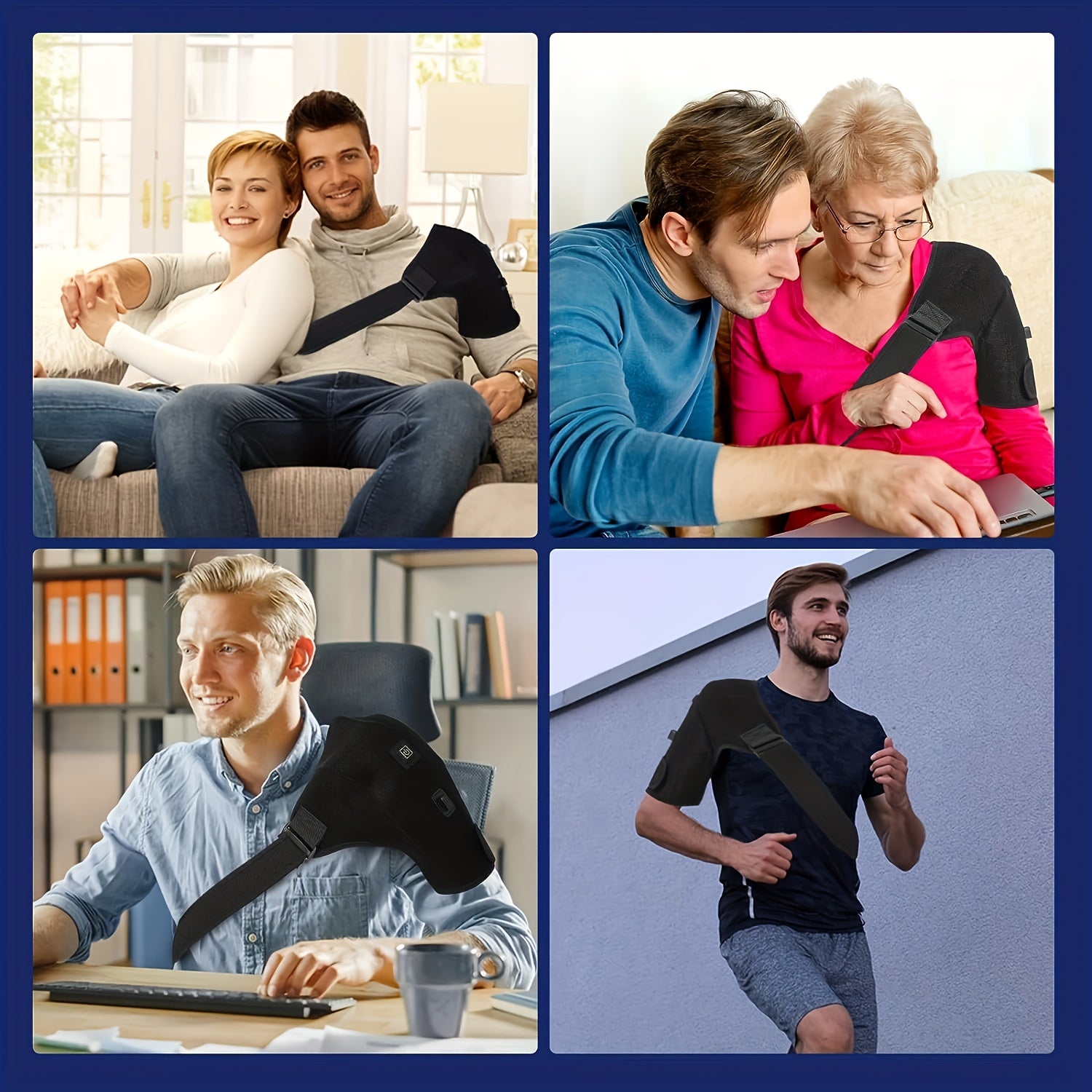 Portable USB Heated Shoulder Wrap with Adjustable Temperature Settings for Pain Relief