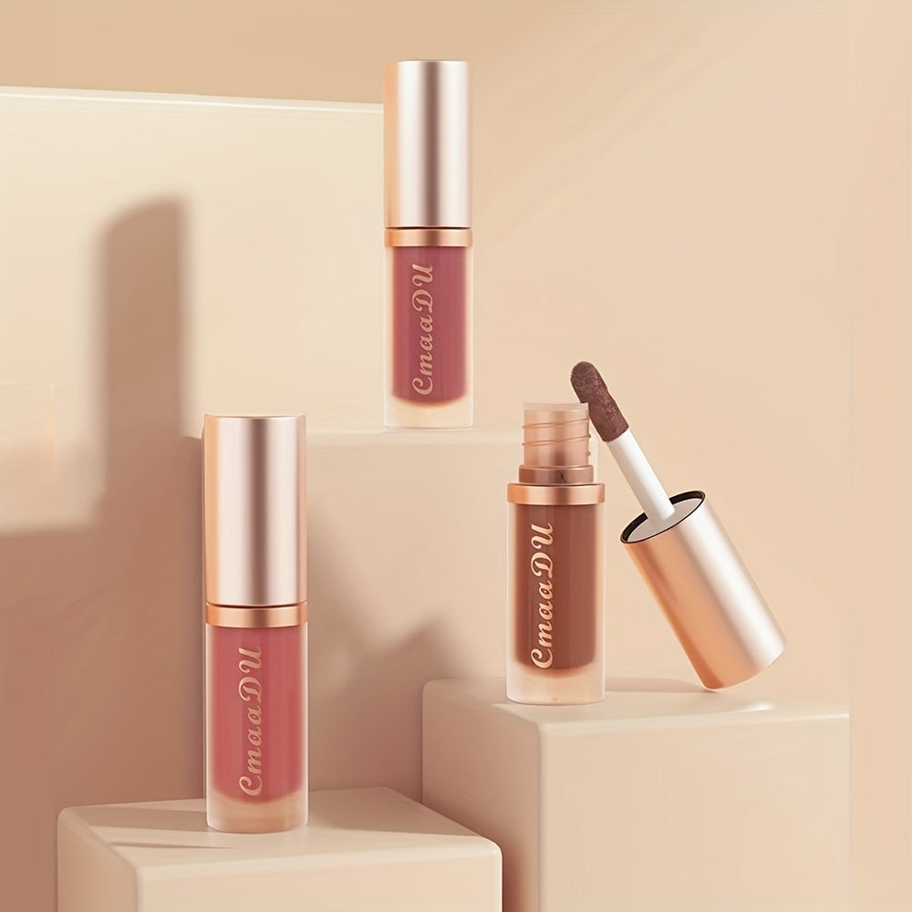 Women Waterproof Matte Lip Glaze and Velvet Lipstick 12 Colors Long-Lasting