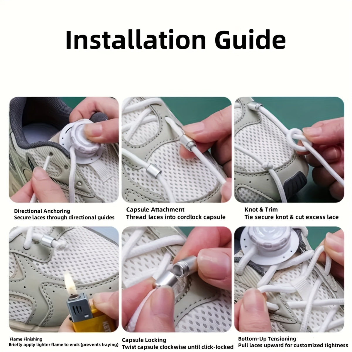 Unisex Shoe Accessories Rotate Fastener for Sports and Outdoor Shoes