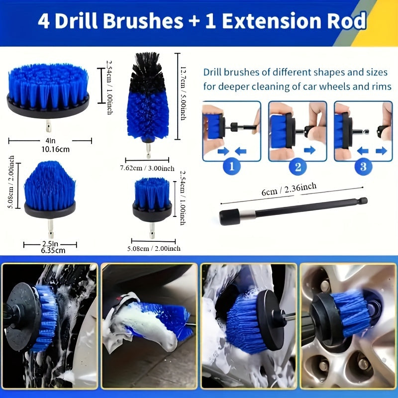 27-Piece Car Cleaning Kit with Brushes and Detailing Accessories