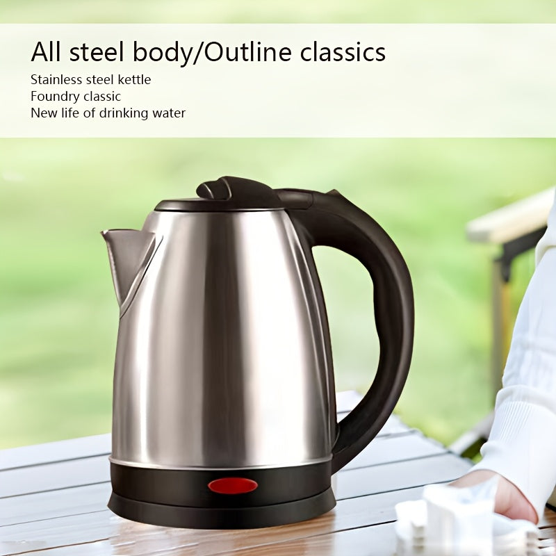 Stainless Steel Electric Kettle 2L with Auto Shut-Off and Dry Burn Protection