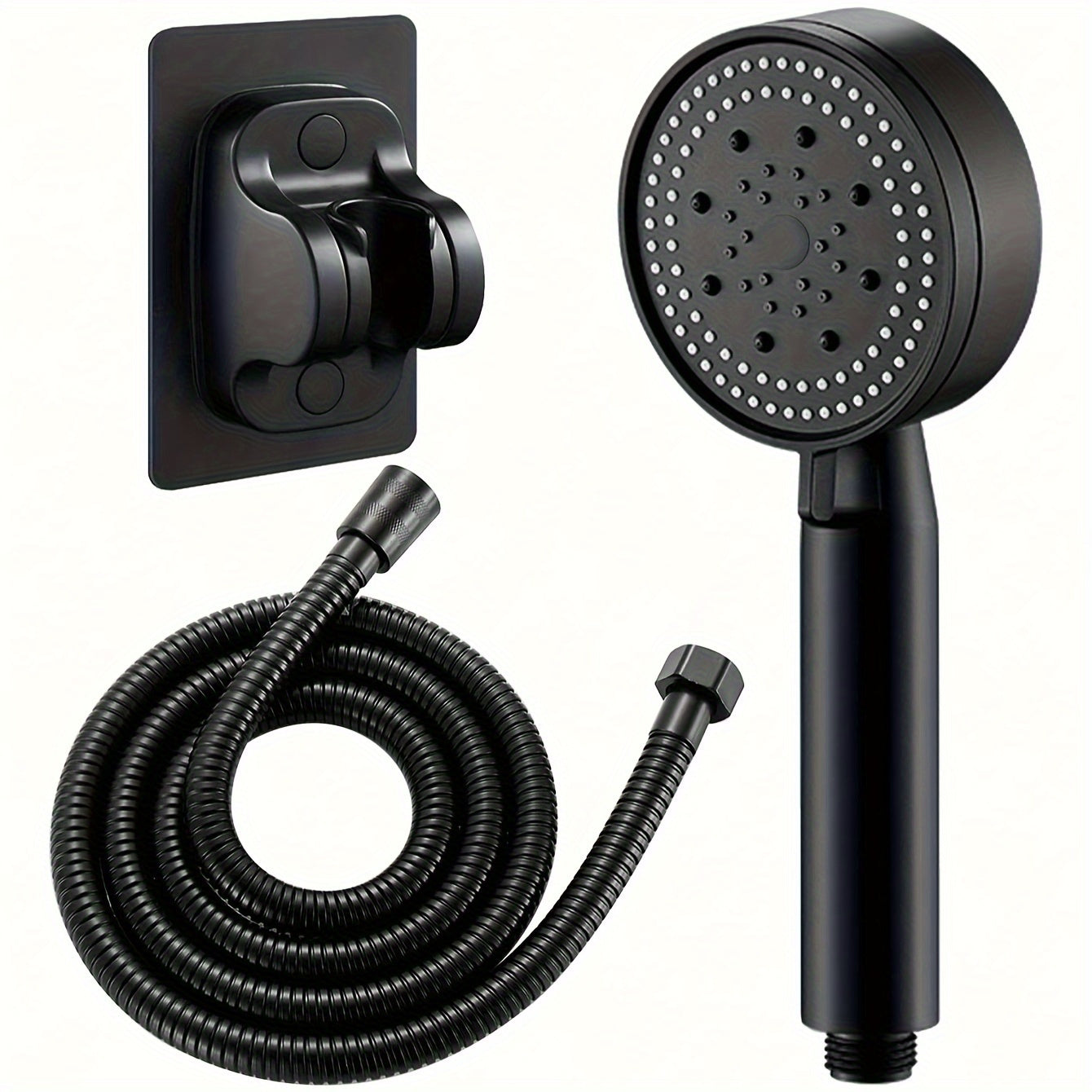 Handheld Shower Head with 5 Adjustable Modes Wall Mount Round Plastic Bathroom Accessory