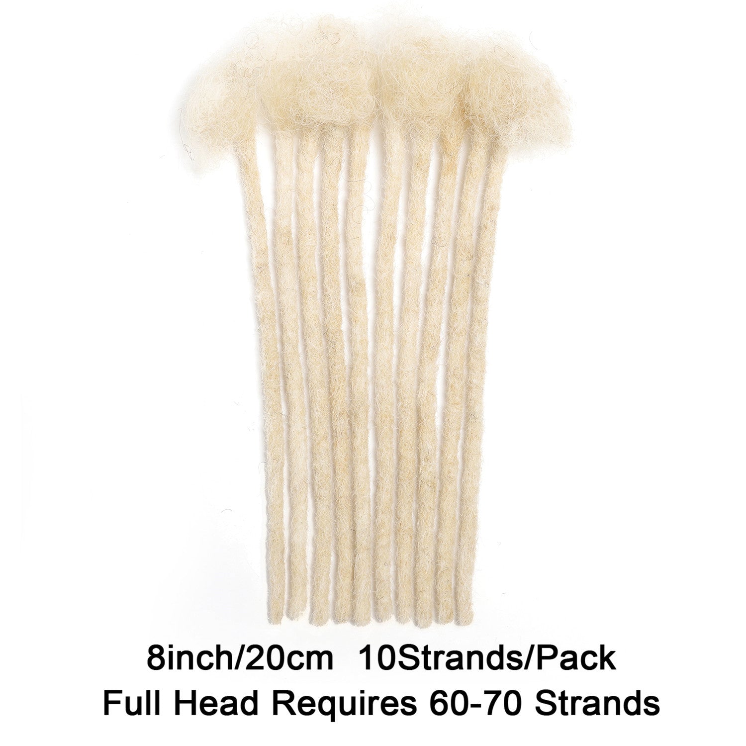 Handmade Dreadlocks Extensions 10 Strands Human Hair Dyeable Curly Twisted