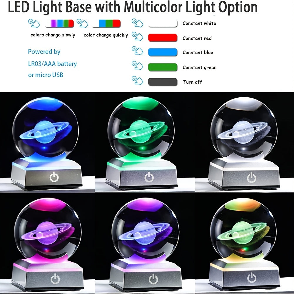 Crystal Ball Night Light with LED Base Animal Night Light for Home Decor and Gifts