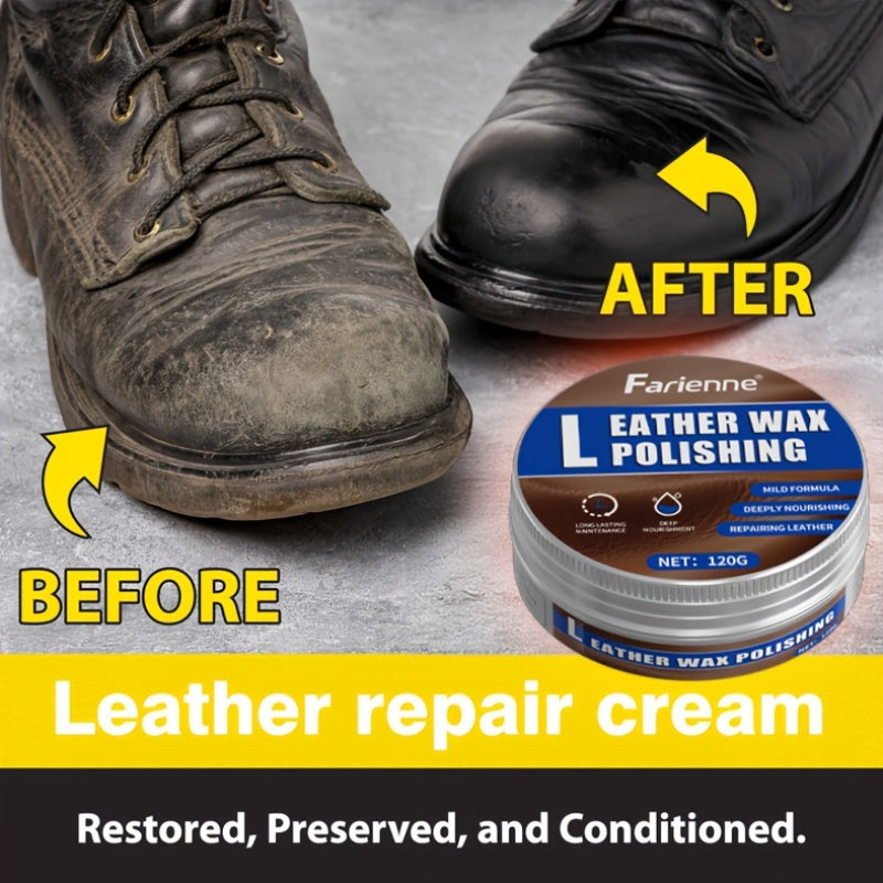 Бальзам для ухода за кожей для автомобильных сидений, диванов, сумок, восстановление цвета 120 г