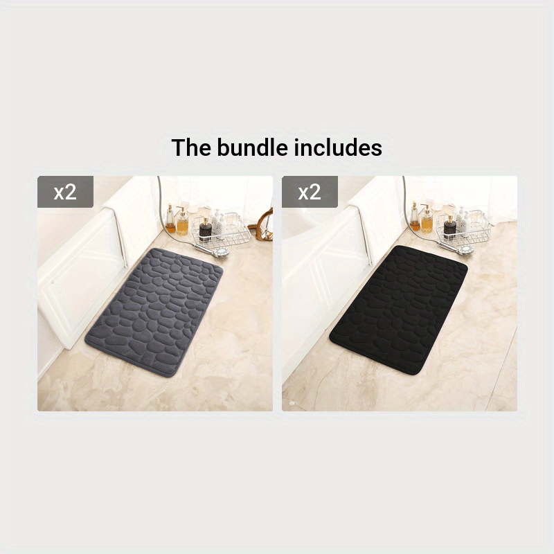 Memory Cotton Bathroom Floor Mat Water Absorbent Non-Slip Doorstep Carpet