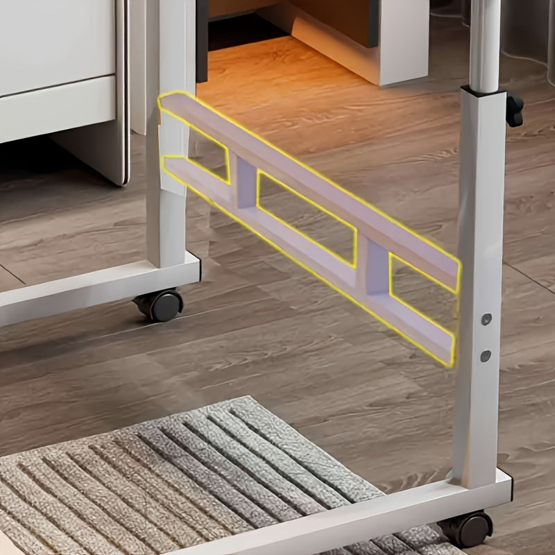 Adjustable Folding Study Table with Wheels for Laptop and Reading