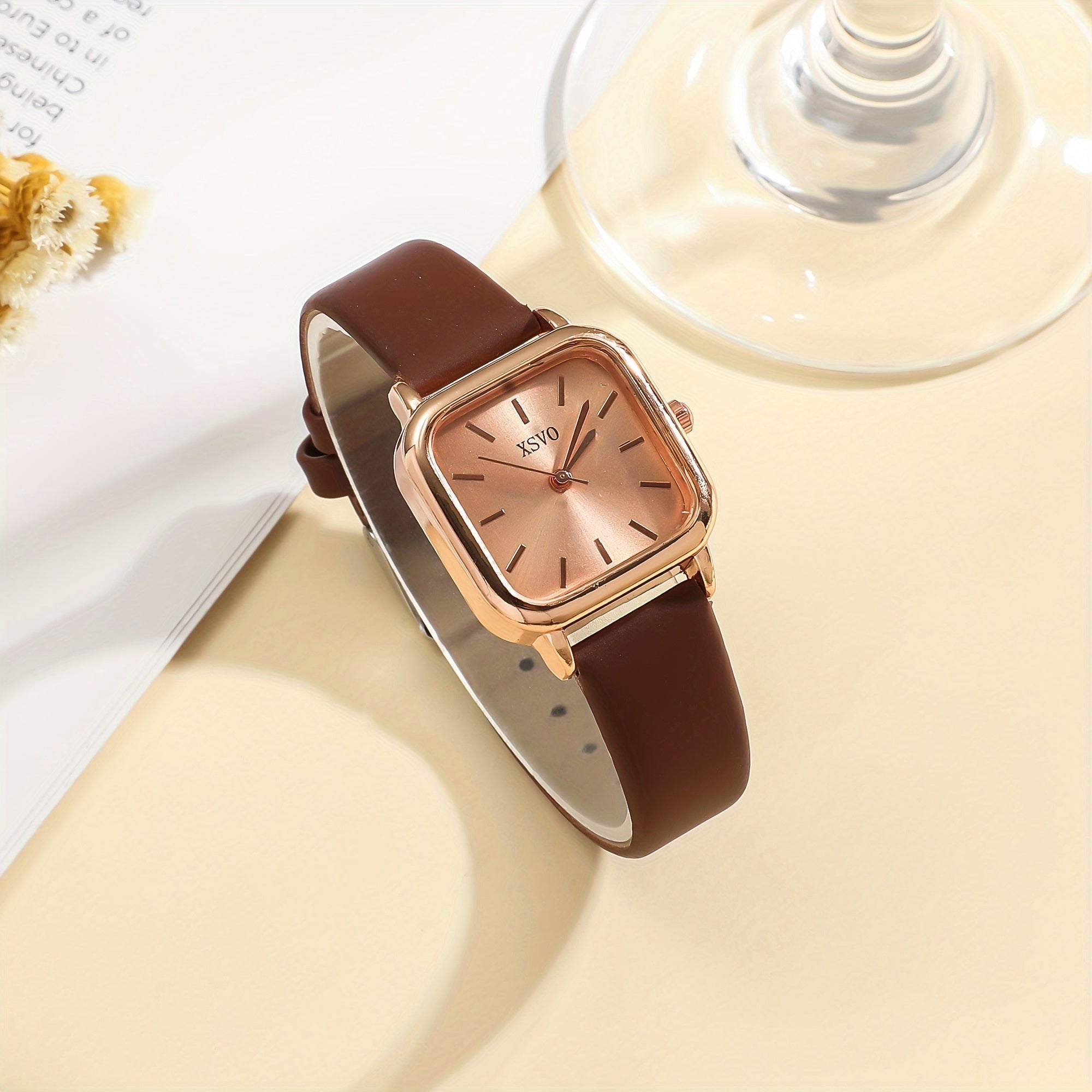Women's Square Wristwatch with Quartz Movement Zinc Alloy Case PU Leather Strap Casual