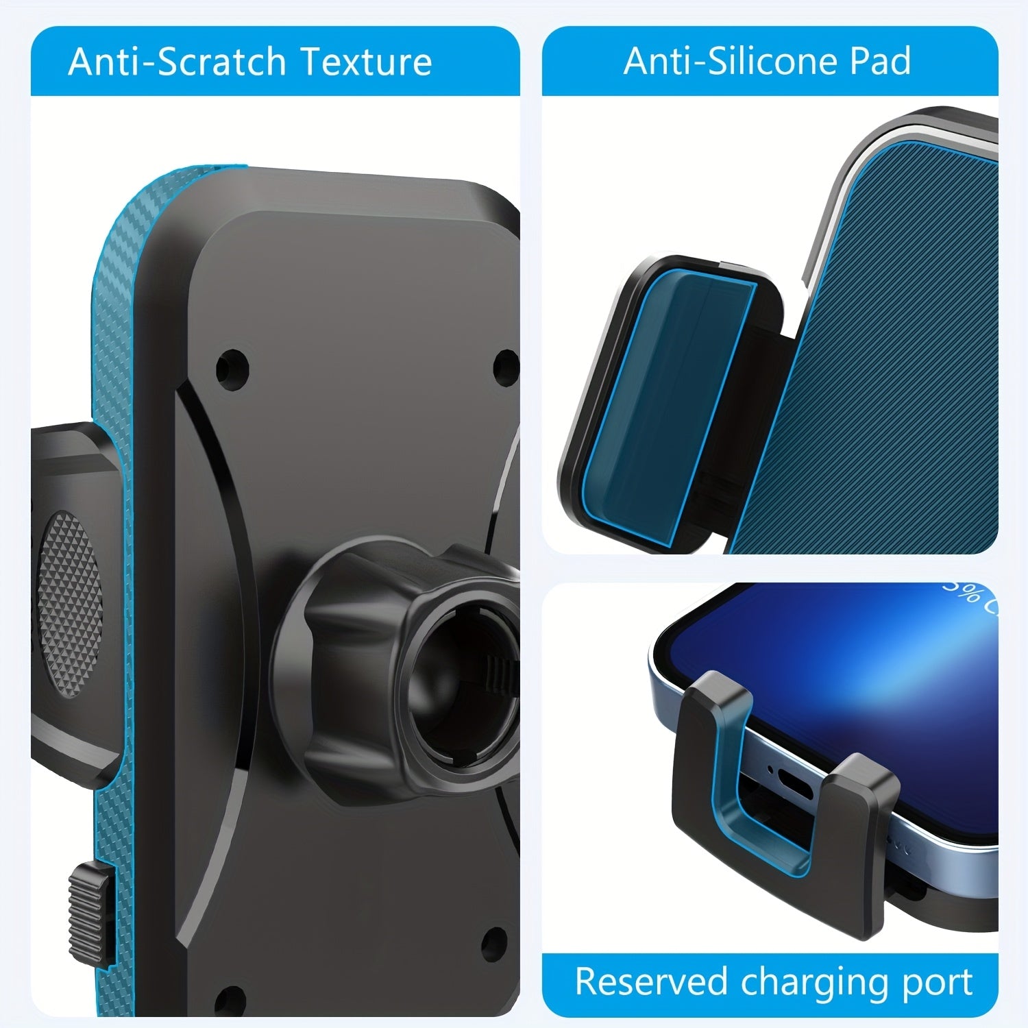 Soporte universal para teléfono de coche de ABS con rotación de 360° y ventosa para tablero