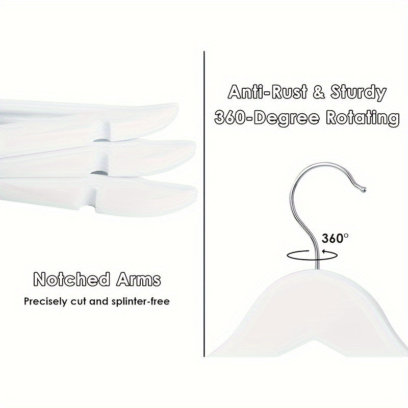 Juego de 10/20 perchas de madera antideslizantes con ranuras para armarios y almacenamiento en armario