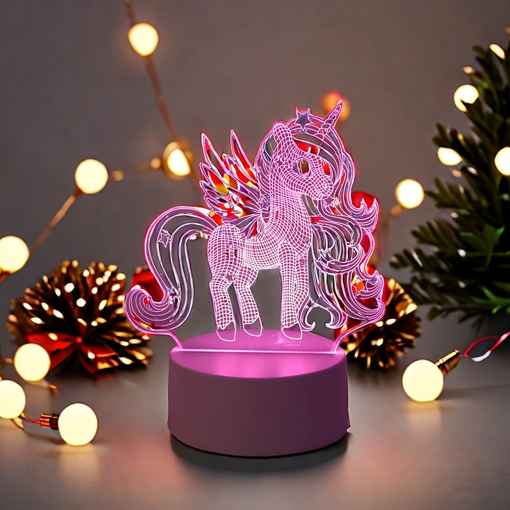 3D Unicorn Night Light USB Desk Lamp for Kids and Adults with Switch