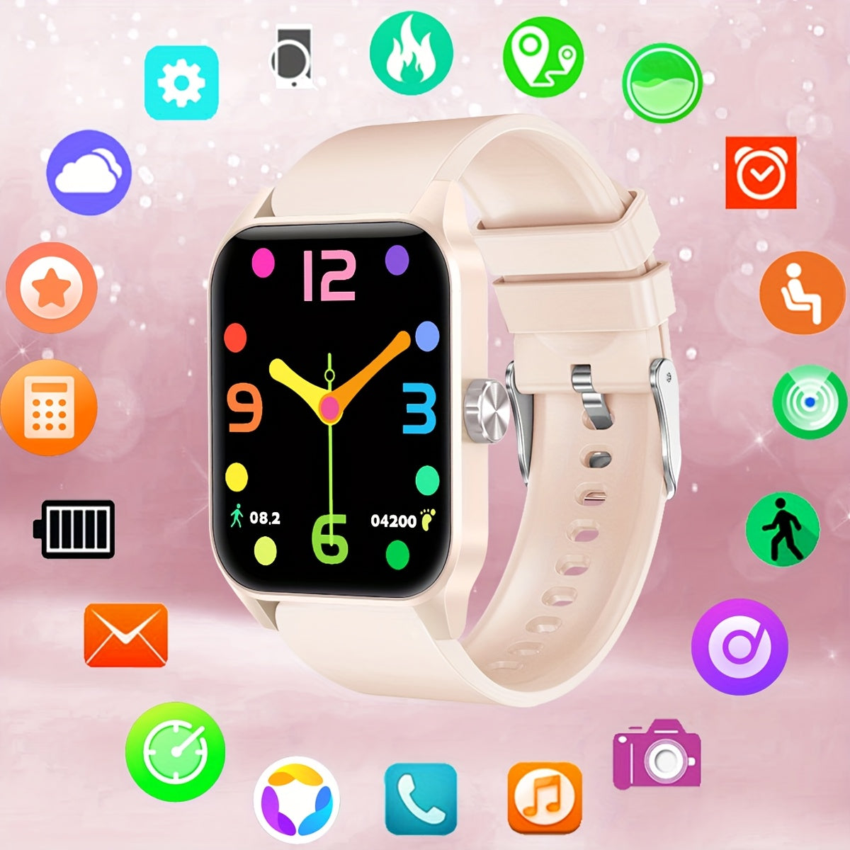 Women's Smartwatch with 1.85-Inch HD Touch Screen, 3D Dials, Long Battery Life, 100+ Sports Modes