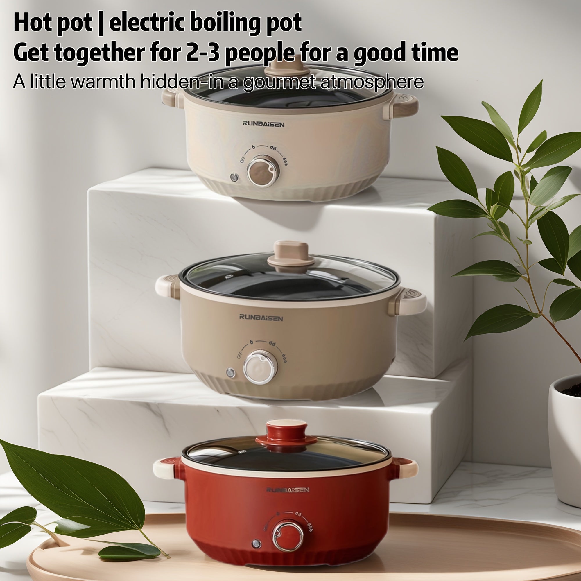 24cm Electric Cooking Pot Non-Stick Multi-Functional Quick Heating for Home Dorm Party