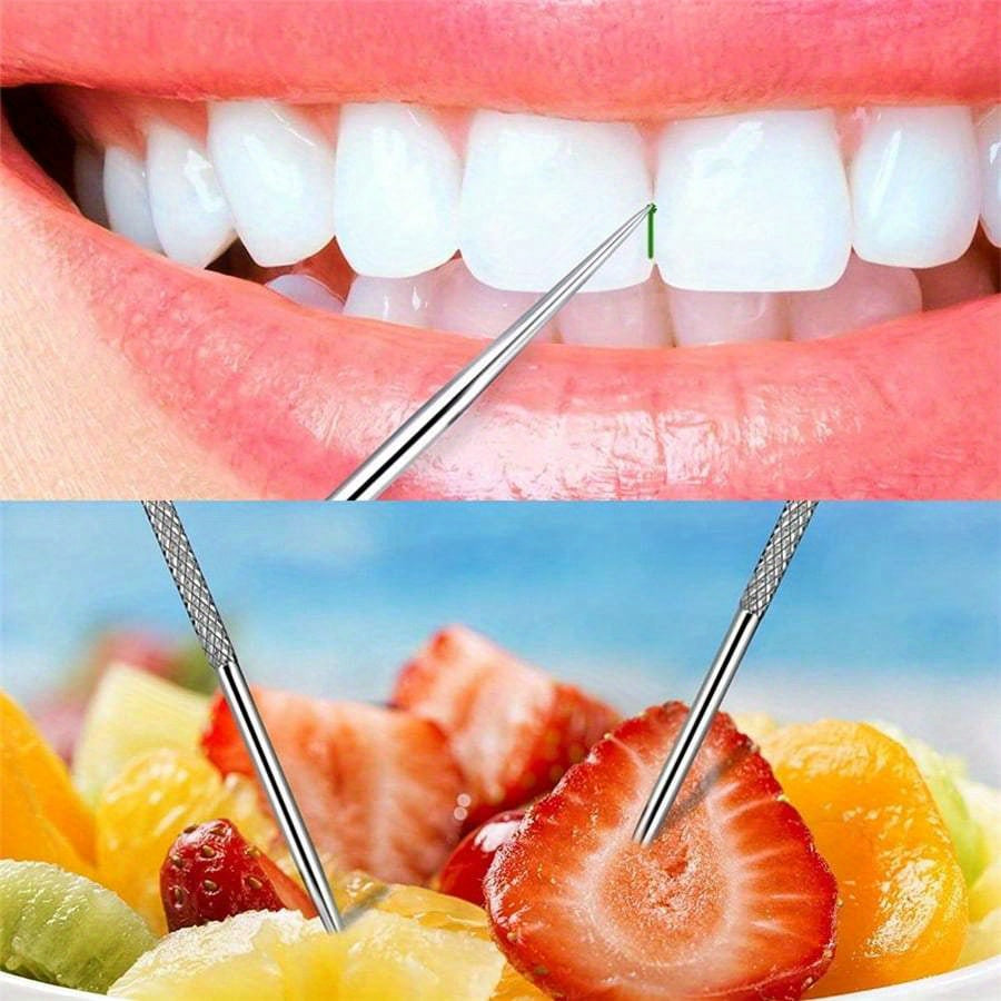 Set of 6 Stainless Steel Dental Care Tools with Toothpick and Floss Holder