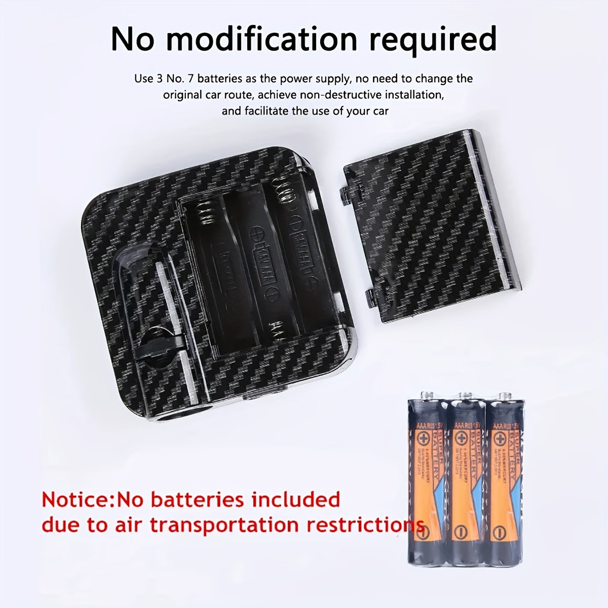 Wireless Car Door Lamp Angel Wing High-Definition Battery-Powered Carbon Fiber Infrared Sensor