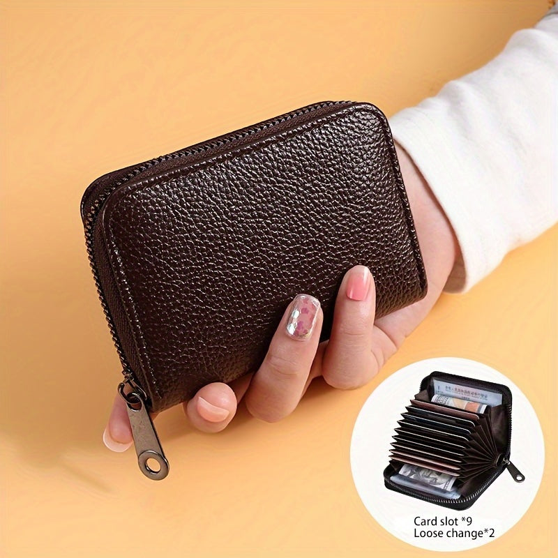 Men's Faux Leather Wallet with Zipper and Card Holder Casual Style