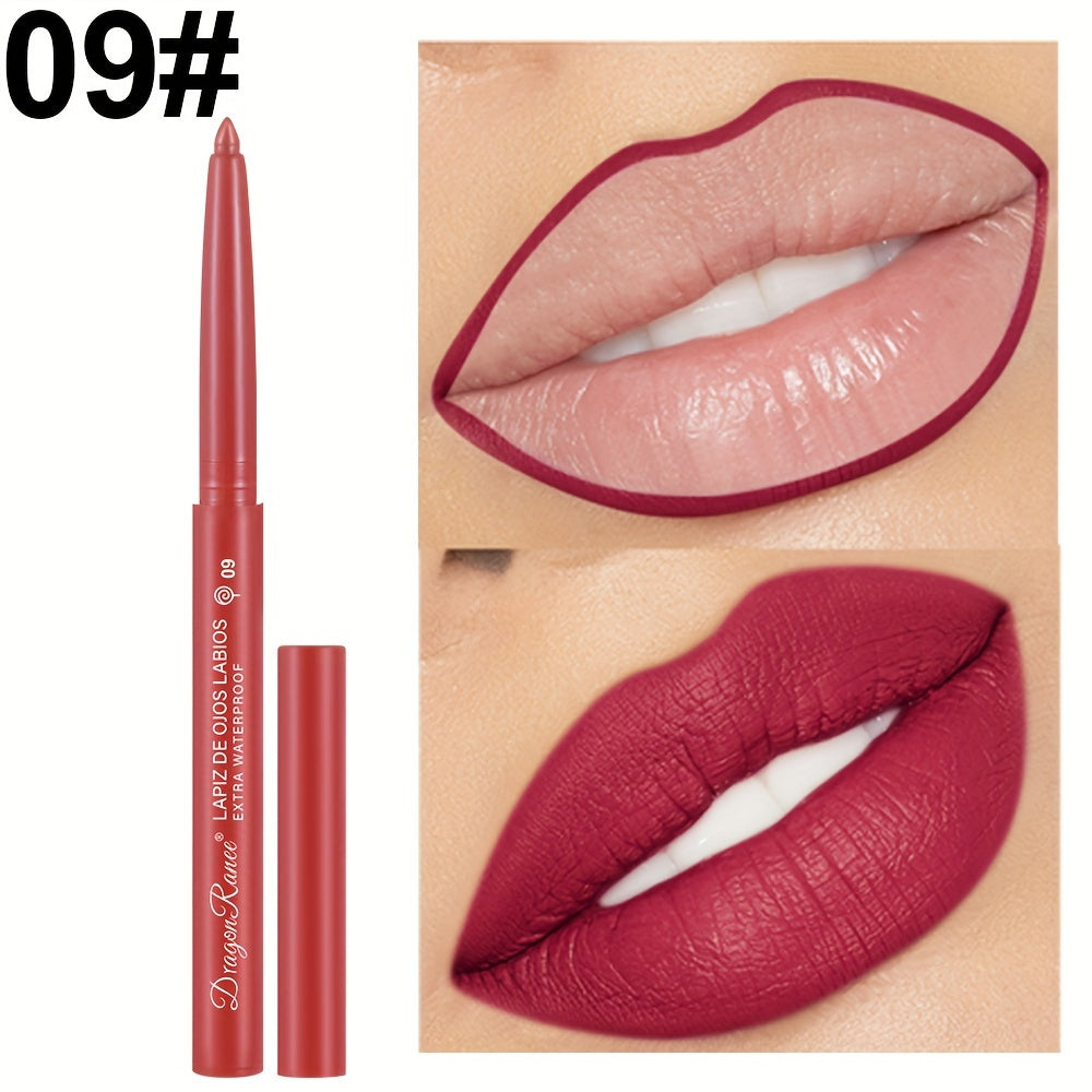Women's Waterproof Matte Lip Liner Pencil Long-Lasting Velvet Automatic Twist