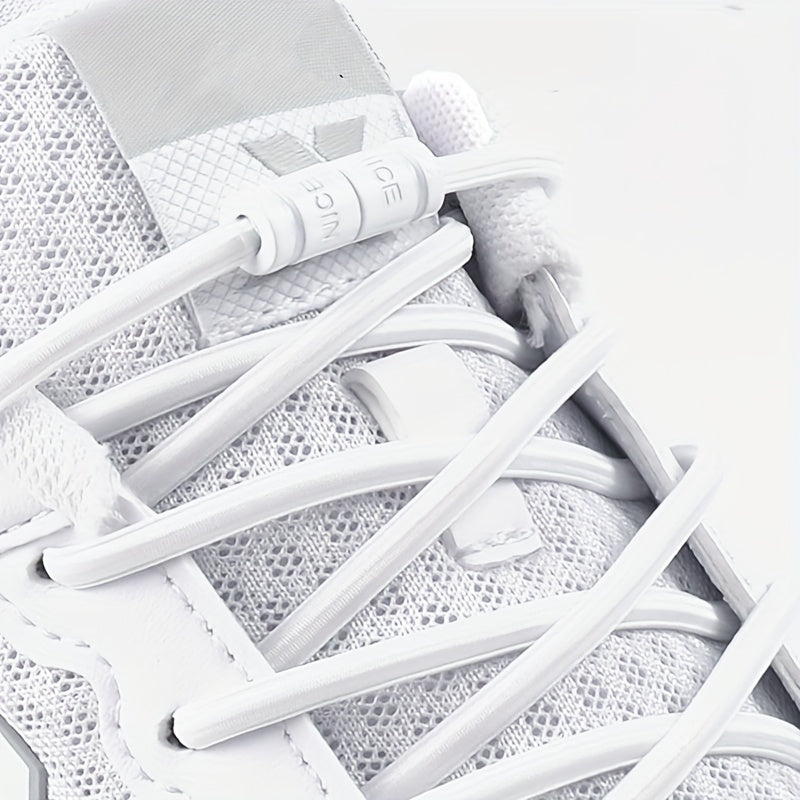 No-Tie Elastic Lace Shoes for Men and Women Quick-On Flat Shoe Laces