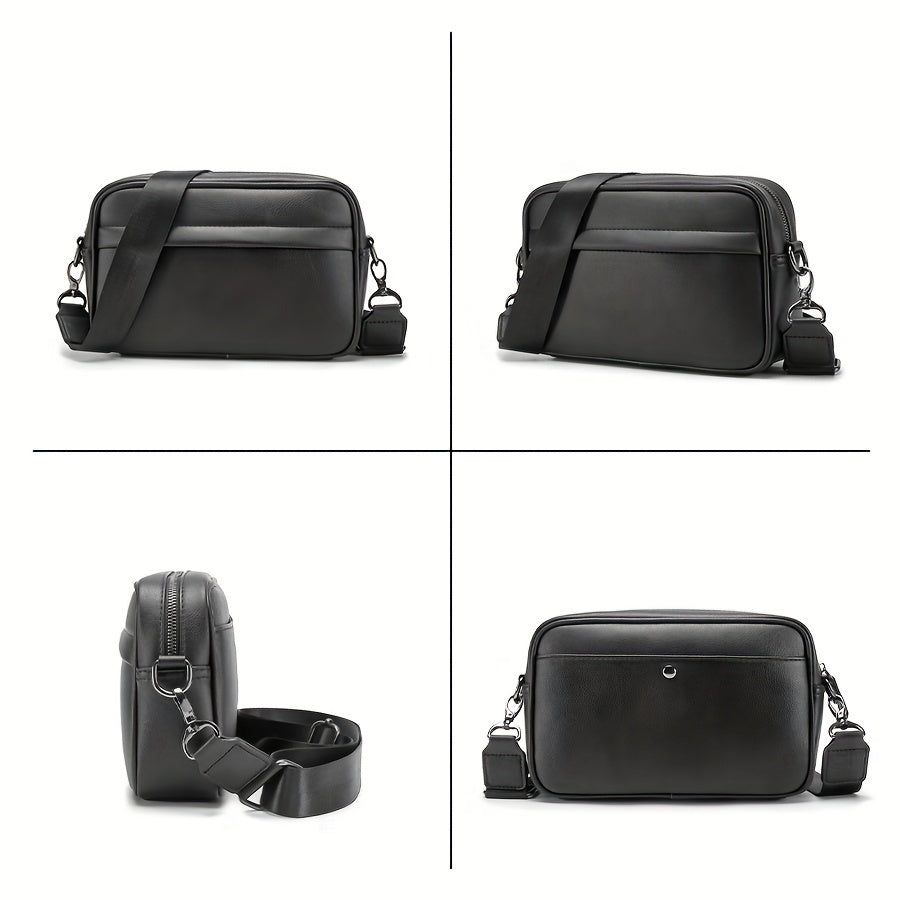 Men's Crossbody Bag Small Square PU Casual Business Travel Gift