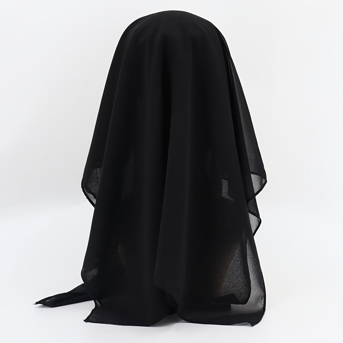 Black Chiffon Niqab Veil Breathable Headscarf for Women