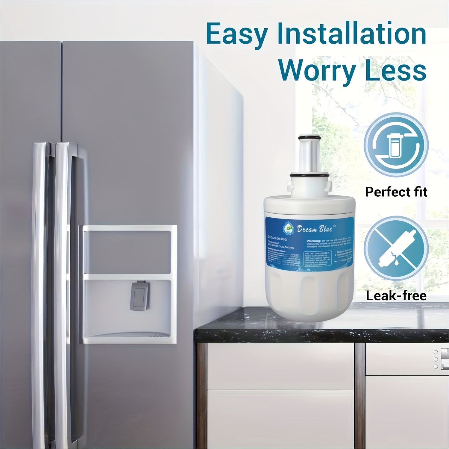 Refrigerator Water Filter Compatible with Samsung DA29-00003G B A RFG237AARS RS22HDHPNSR WSS-1