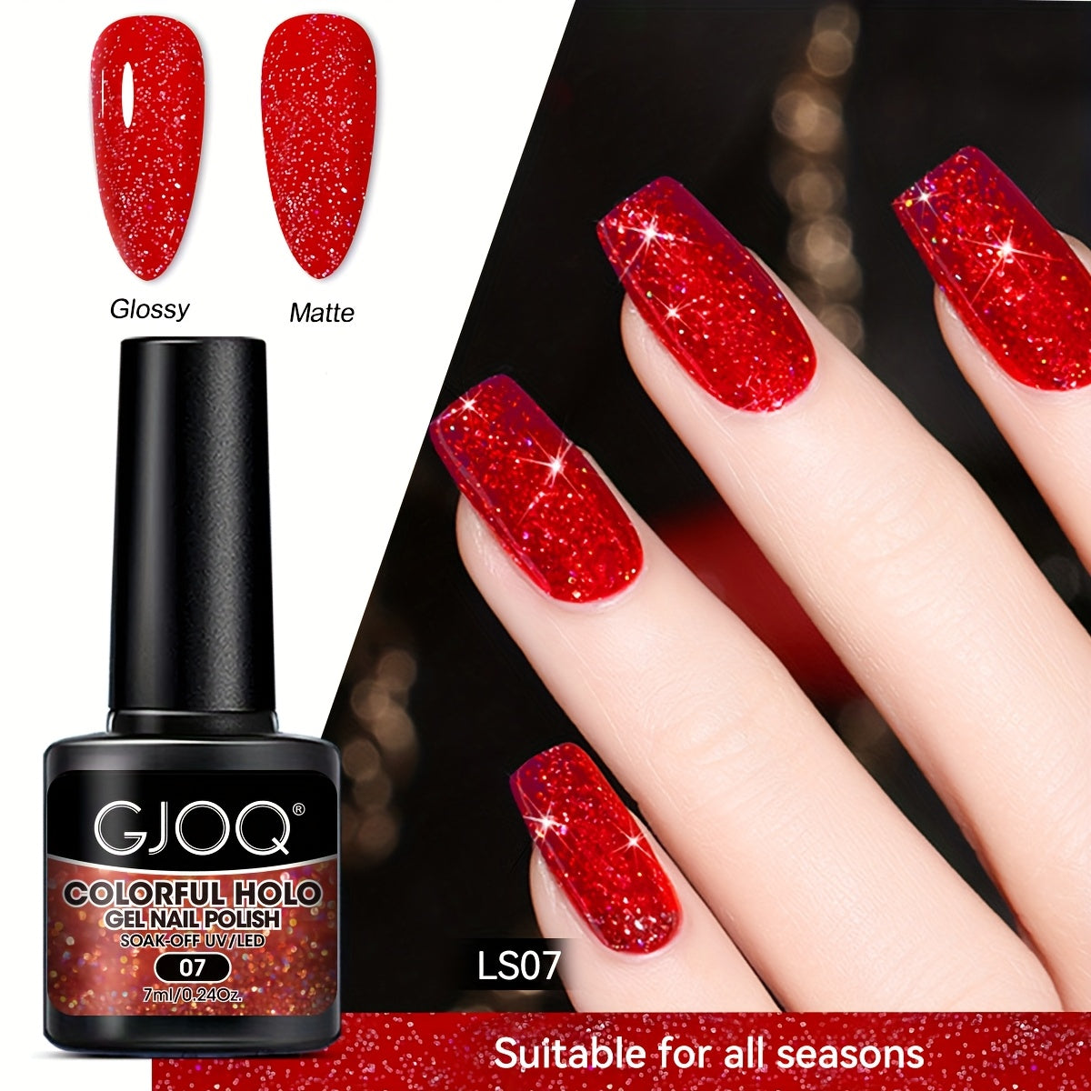 Gel Nail Polish Pink Purple Glitter Soak Off LED Manicure All Seasons