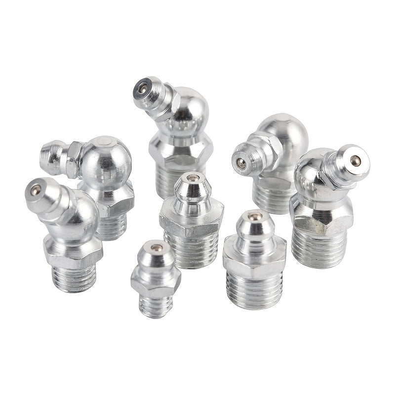 60 Pack M10 M8 M6 Straight Elbow Grease Fittings Universal Grease Gun Kit