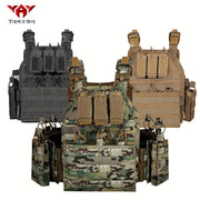 Adult Outdoor Training Vest Water-Resistant Breathable Quick Dismantling Black Polyester