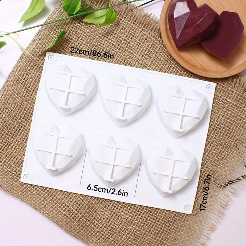 Silicone Baking Mold for 3D Diamond Heart-Shaped Desserts Cake Mousse Candy