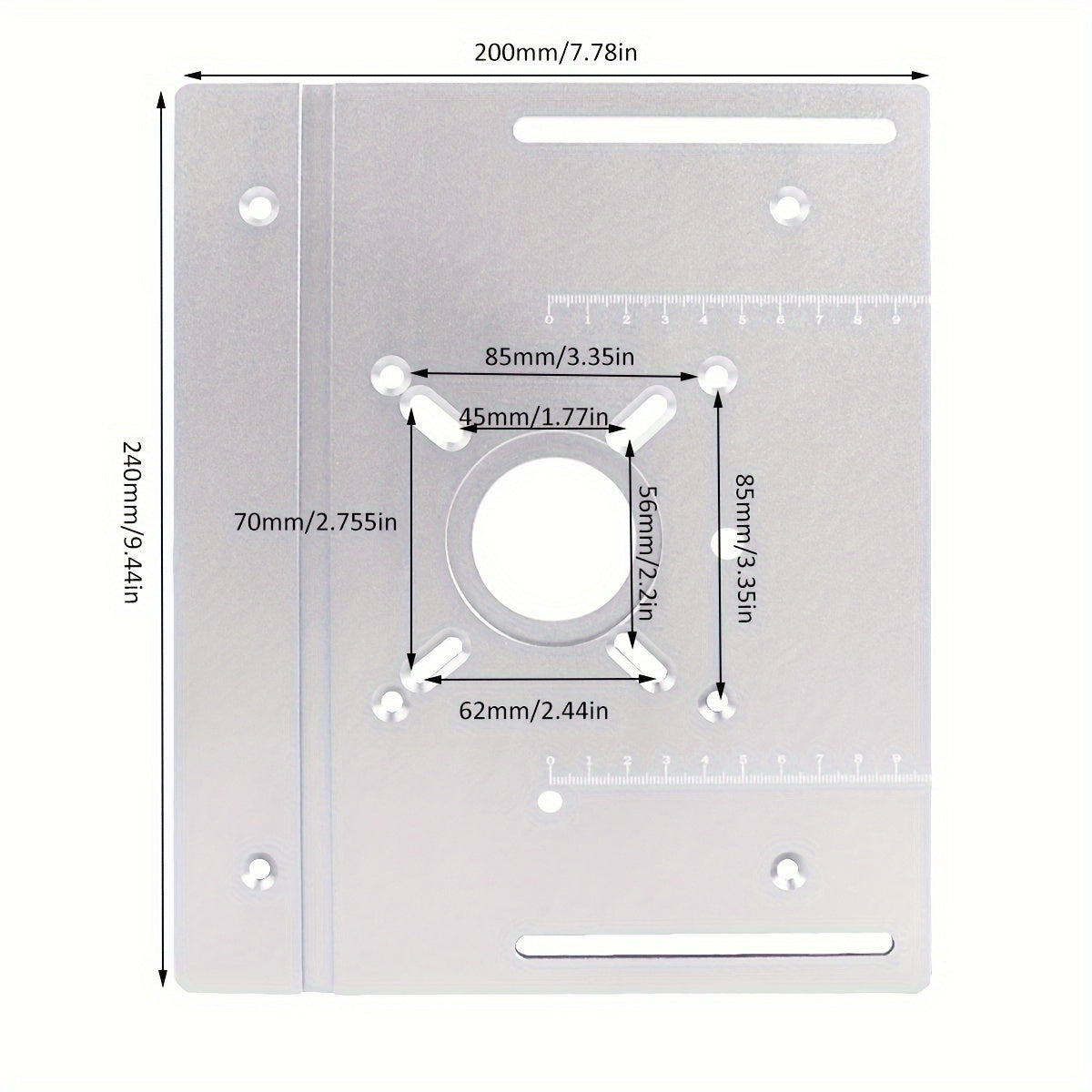 Aluminum Golden Inverted Plate for Woodworking Electric Milling Mortise and Groove Workbench