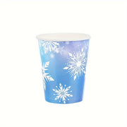 Winter Wonderland Party Supplies 80 Pieces Snowflake Plates Napkins Cups for Christmas
