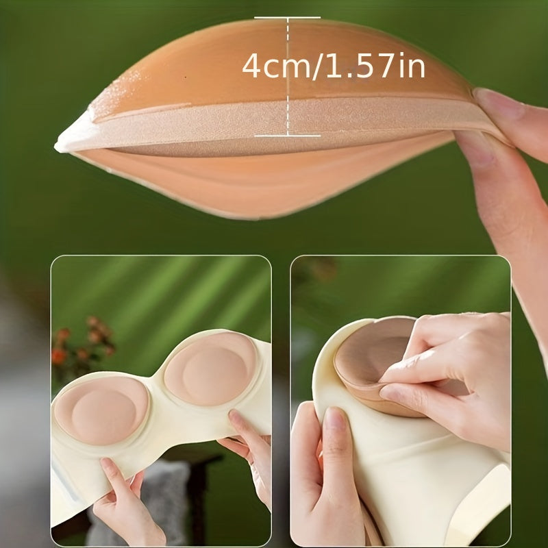 Women's Breast Enhancer Pads Adhesive Bra Inserts for Lingerie Underwear Solid Color 1 Pair