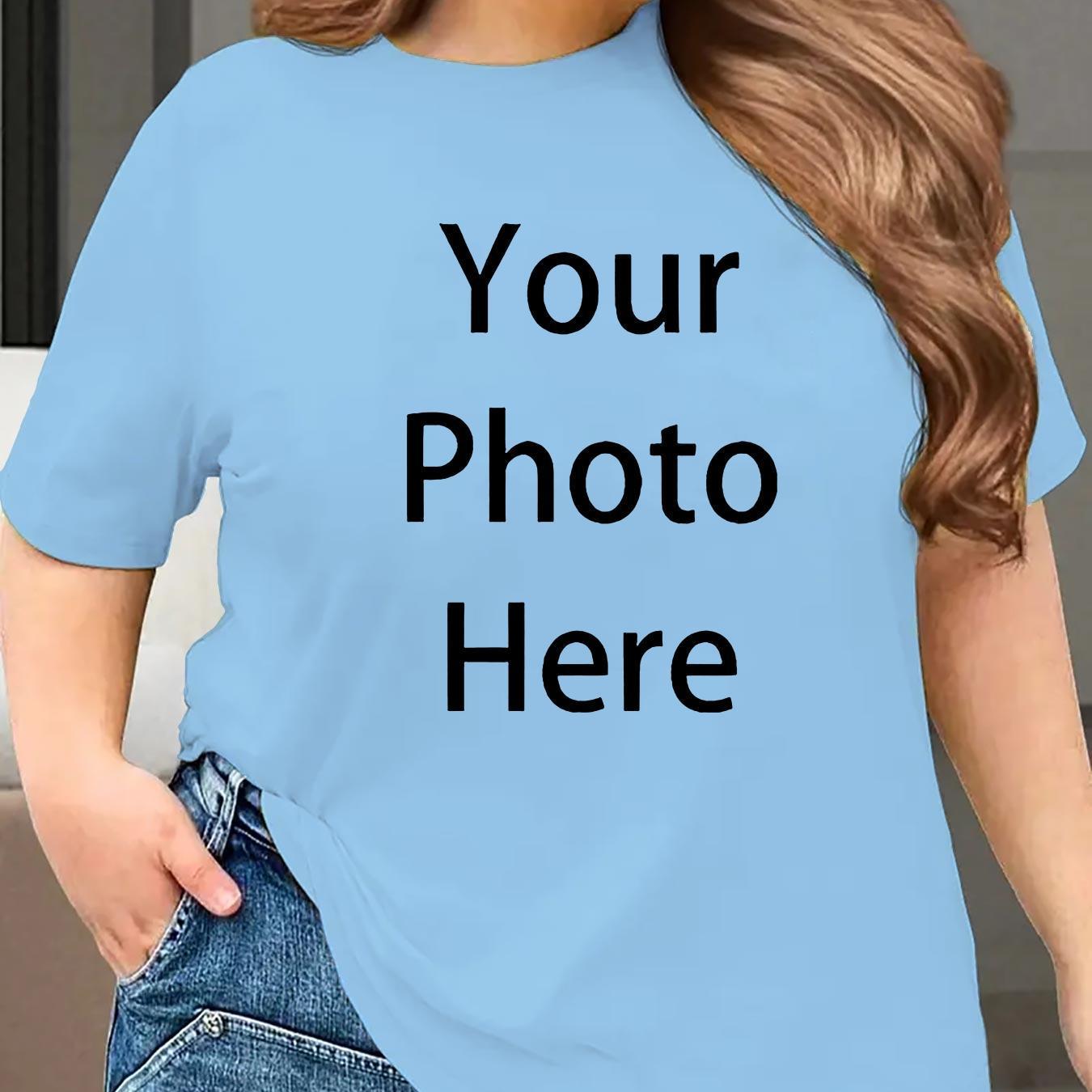 Plus Size Women's T-Shirt Short Sleeve Black White Personalized Casual Comfort