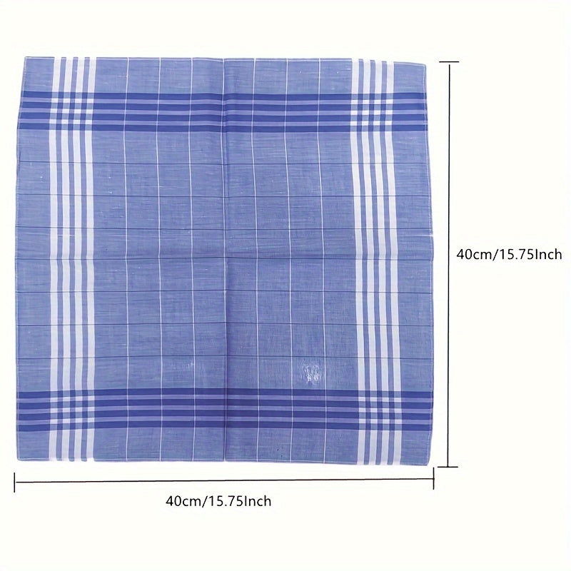 Set of 12 Men's and Women's Cotton Handkerchiefs in Assorted Colors and Styles