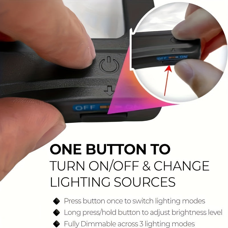 Lupa de página completa con manos libres LED 5X Large con soporte desmontable y 3 modos de color para lectura, manualidades y baja visión