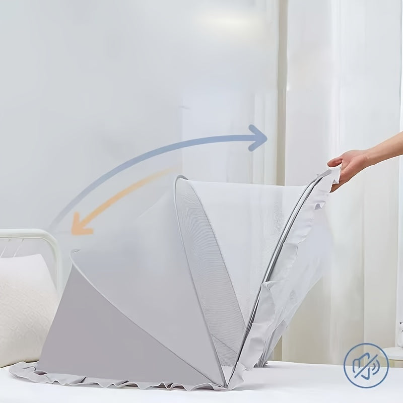 Baby Mosquito Net with Built-In Light for Cribs and Playmats, Wind and Insect Resistant