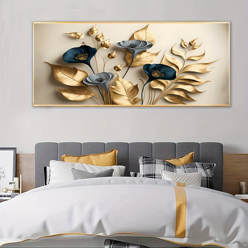 Canvas Wall Art Modern Gold Leaves Painting for Bedroom Living Room Office Dorm