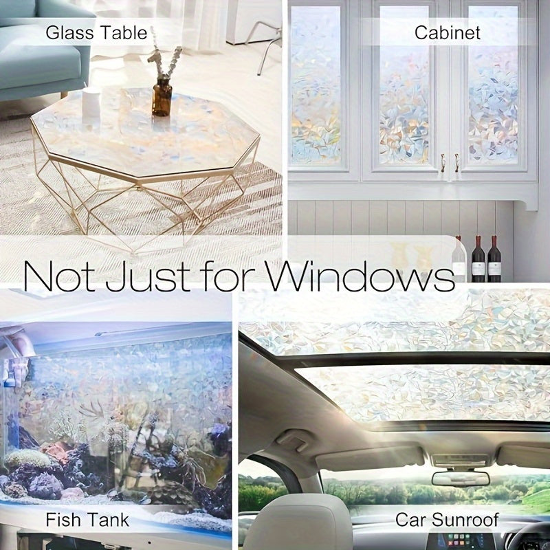 Privacy Window Film UV Blocking 3D Crescent Design Self-Adhesive Heat Control