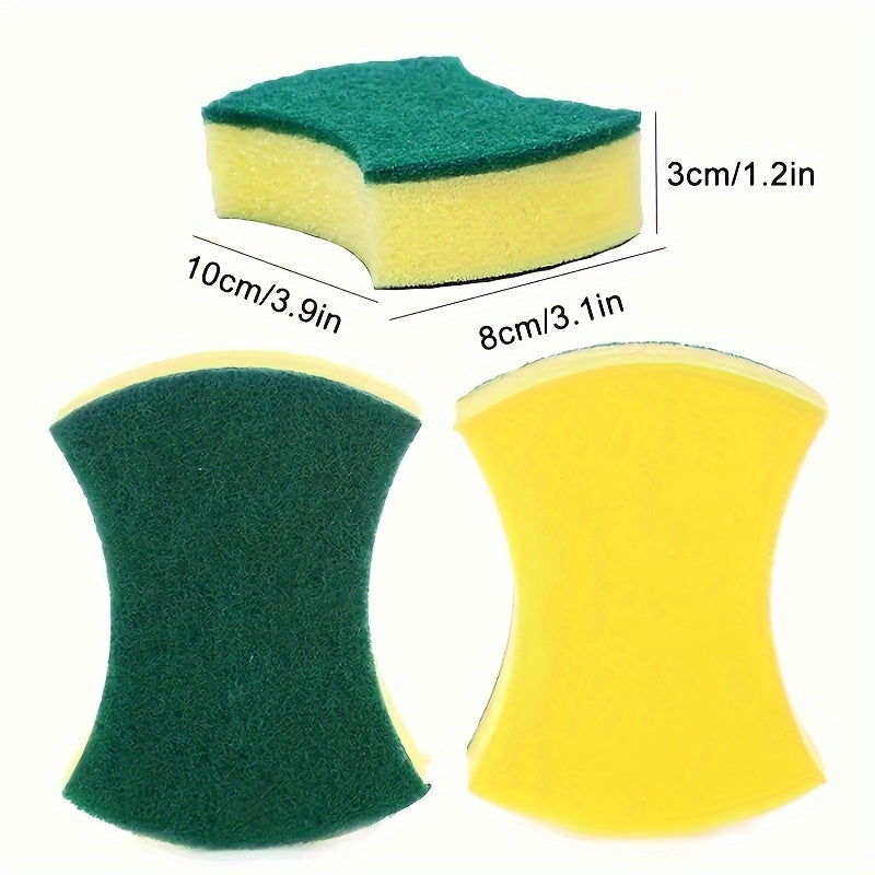 Pack of 12 or 24 Multi-Use Cleaning Sponges with Dual-Sided Scrub Pads