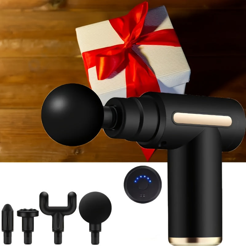 Portable Electric Massage Gun with 4 Heads Quiet Brushless Motor for Sports Fitness