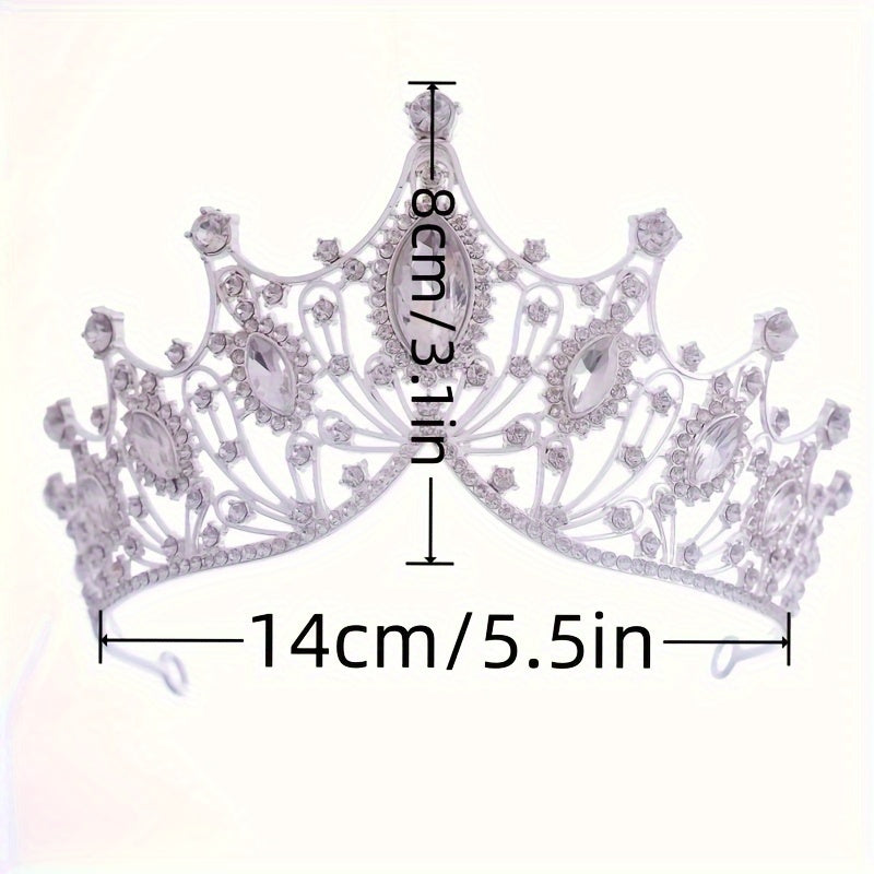 Bridal Jewelry Set Necklace Earrings Tiara Rhinestone Wedding Accessories