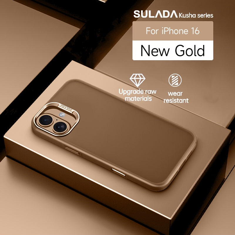 Luxury Matte Electroplated Phone Case for iPhone 16 Pro Max Solid Color Full-Body Protection