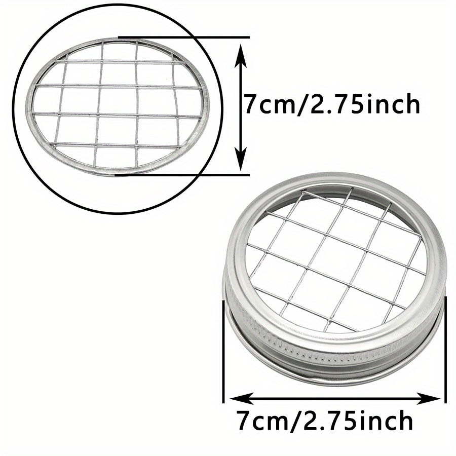 To'rt metallik Mason bankasi qopqog'i to'plami, 70mm va 86mm tarmoqli bilan, vazonlar va uy tashkiloti uchun