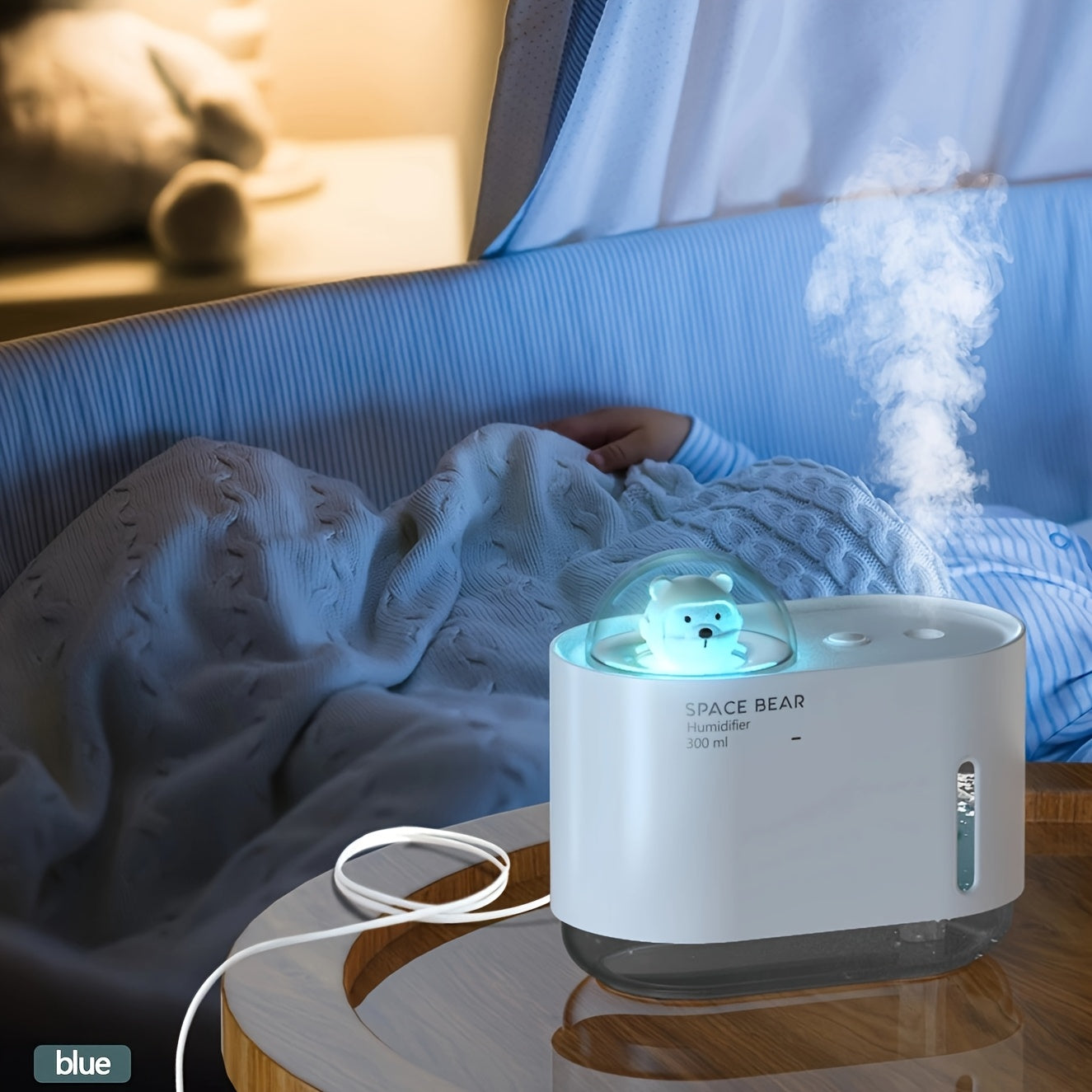 Portable Ultrasonic Cool Mist Humidifier with Night Light 2 Mist Modes Quiet Operation
