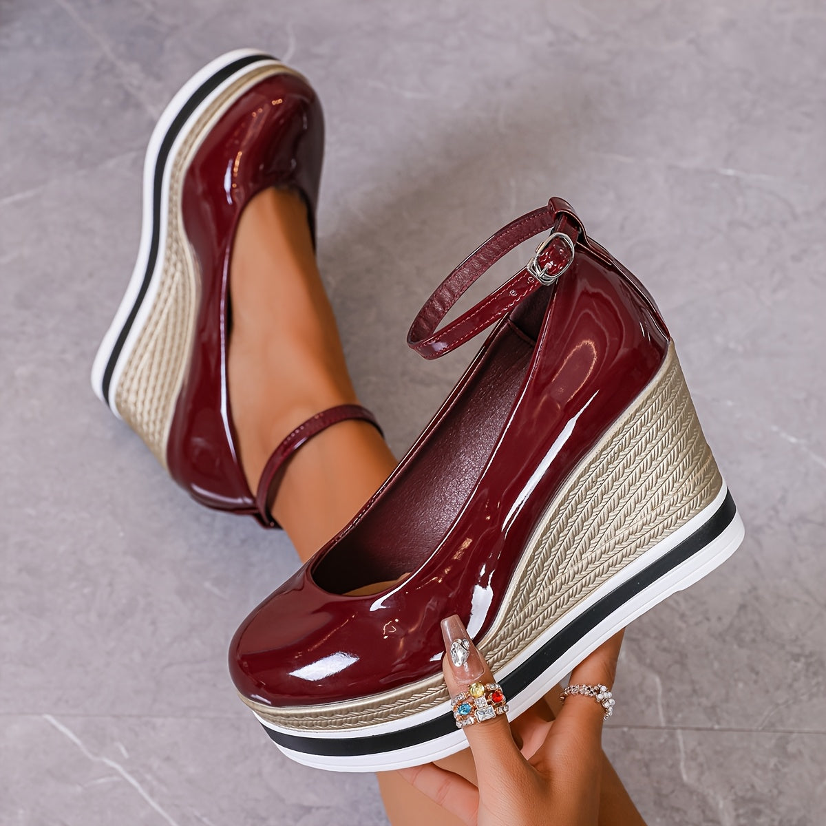 Women's Wedge Heel Loafers Synthetic Cover Non-Slip Rubber Sole Durable Traction